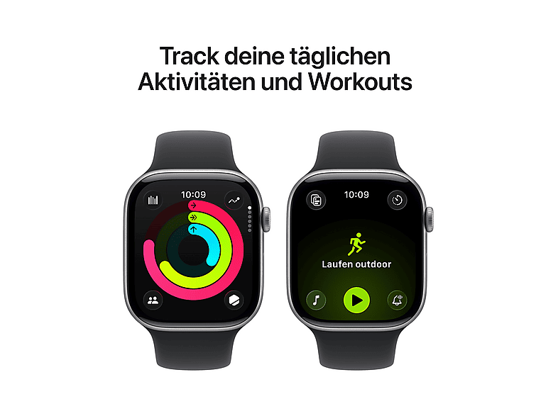 APPLE Watch Series 11 GPS 46, 2025 Smartwatch Aluminiumgehäuse Fluorelastomer, 140-190 mm, Space Grau/Schwarz