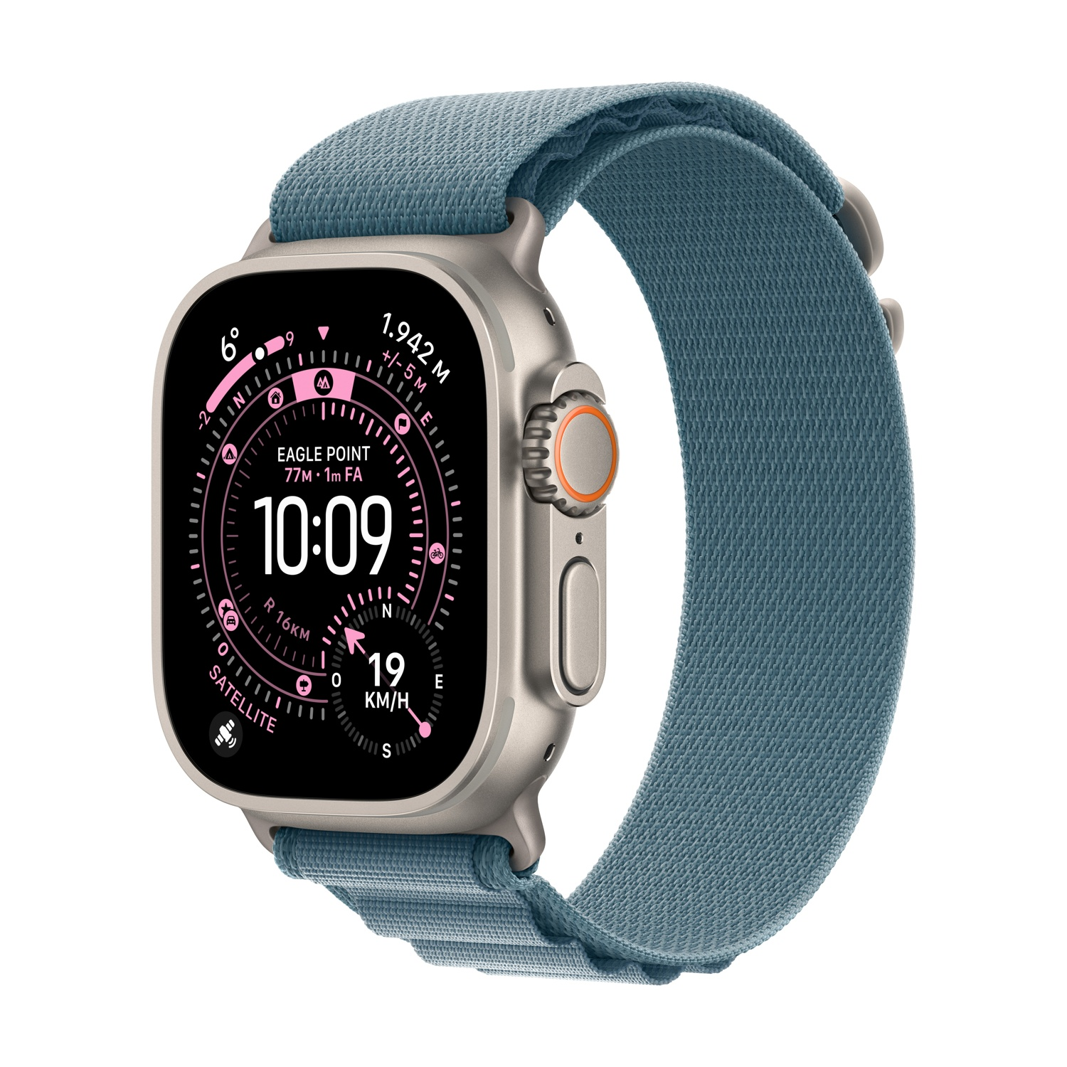 APPLE Watch Ultra 3 GPS + Cellular, Cassa in titanio naturale (49 mm) con Alpine Loop blu chiaro - Small