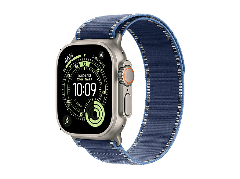 Apple Watch Ultra 3 GPS + Cellular, Cassa in titanio naturale (49 mm) con Trail Loop blu/blu acceso - M/L Smartwatch