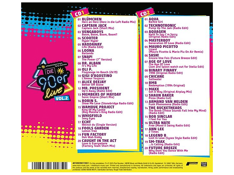 Thumbnail - VARIOUS - Die 90er Live Vol. 2 Größten Hits Der Show (CD)