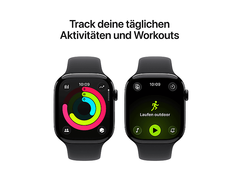 APPLE Watch Series 11 Cellular 46, 2025 Smartwatch Aluminiumgehäuse Fluorelastomer, 140-190 mm, Diamantschwarz