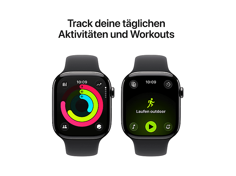 APPLE Watch Series 11 Cellular 46, 2025 Smartwatch Titangehäuse Fluorelastomer, 160-210 mm, Schiefer/Schwarz