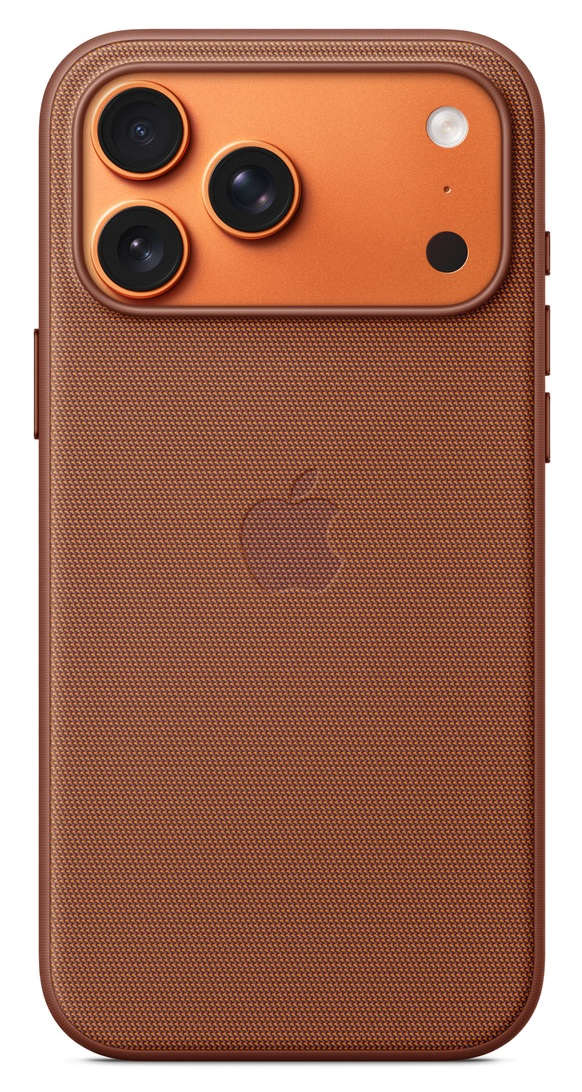 Brązowy iPhone z trzema obiektywami, lampą błyskową i logo Apple z tyłu.