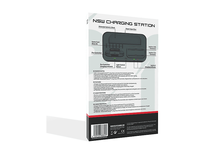 Thumbnail - READY 2 GAMING Nintendo Switch Charging Station, Ladestation, Schwarz