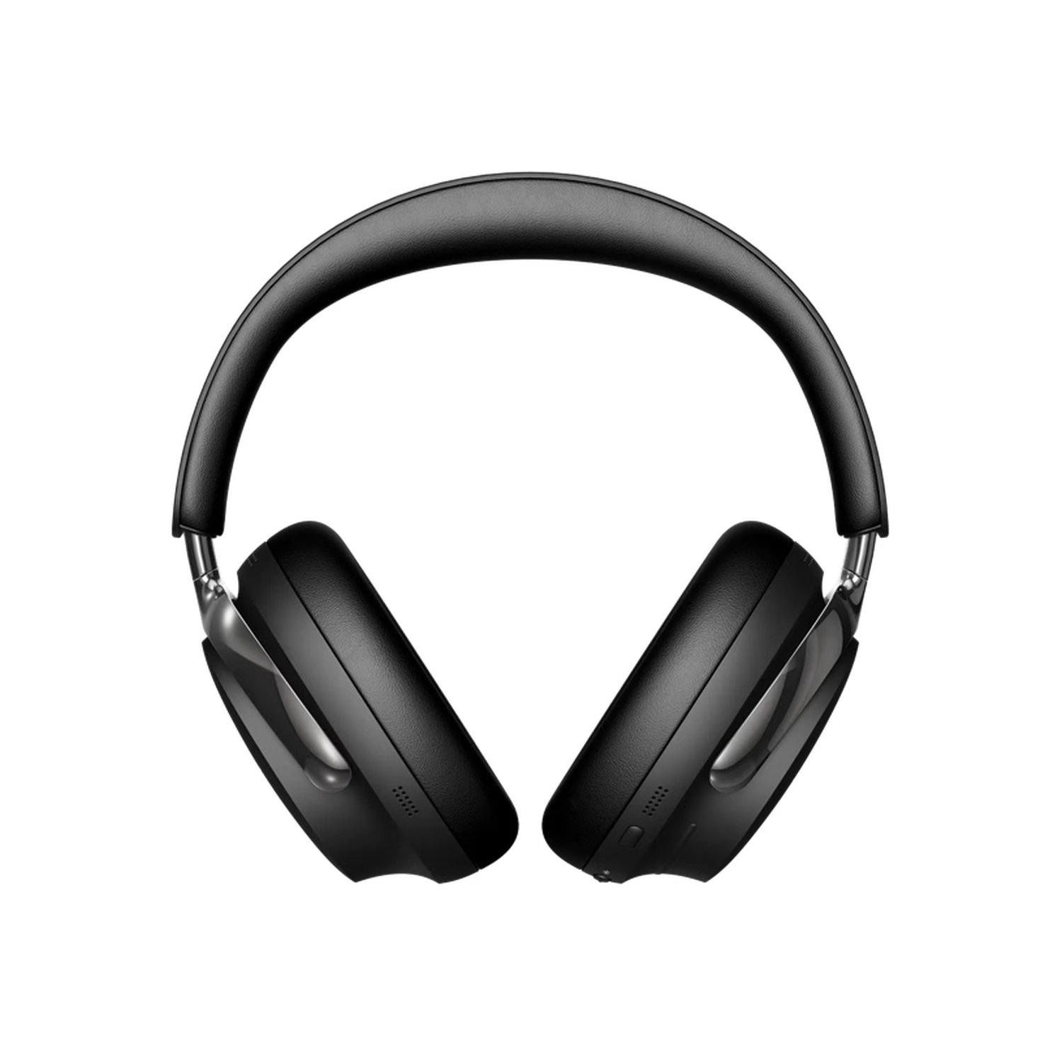 Casque audio noir circum-auriculaire avec arceau et oreillettes rembourrés. Le fond est noir, mettant en valeur le casque.