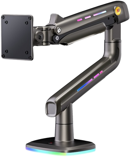 NB NORTH BAYOU F5 asztali monitor tartó kar, 20"- 60" képátlóig, max 20 kg. VESA 75/100, RGB LED, szürke