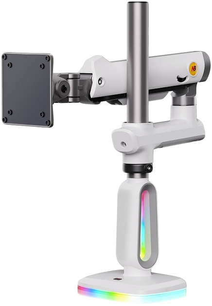 NB NORTH BAYOU E7 asztali monitor tartó kar, 20"- 60" képátlóig, max 20 kg, VESA 75/100, RGB LED, fehér