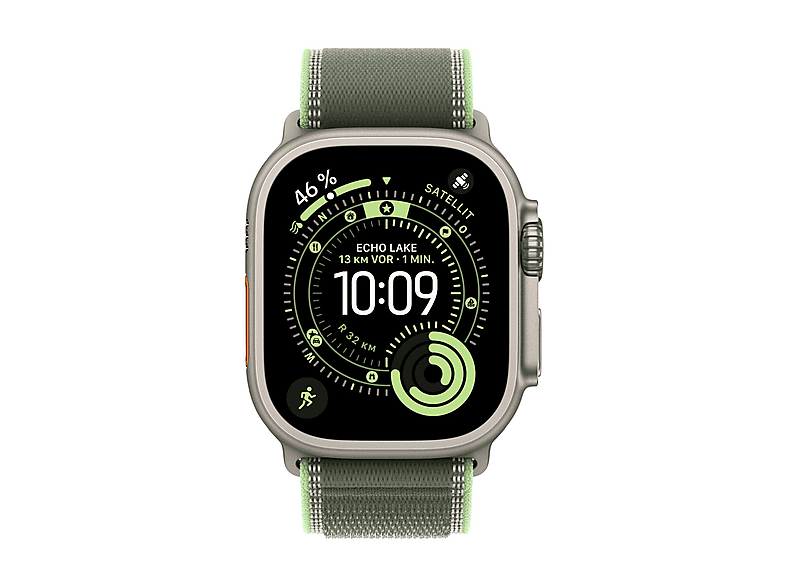 Thumbnail - APPLE 49 mm Trail Loop (S/M), Ersatzarmband, Grün/Neon - Titan Natur