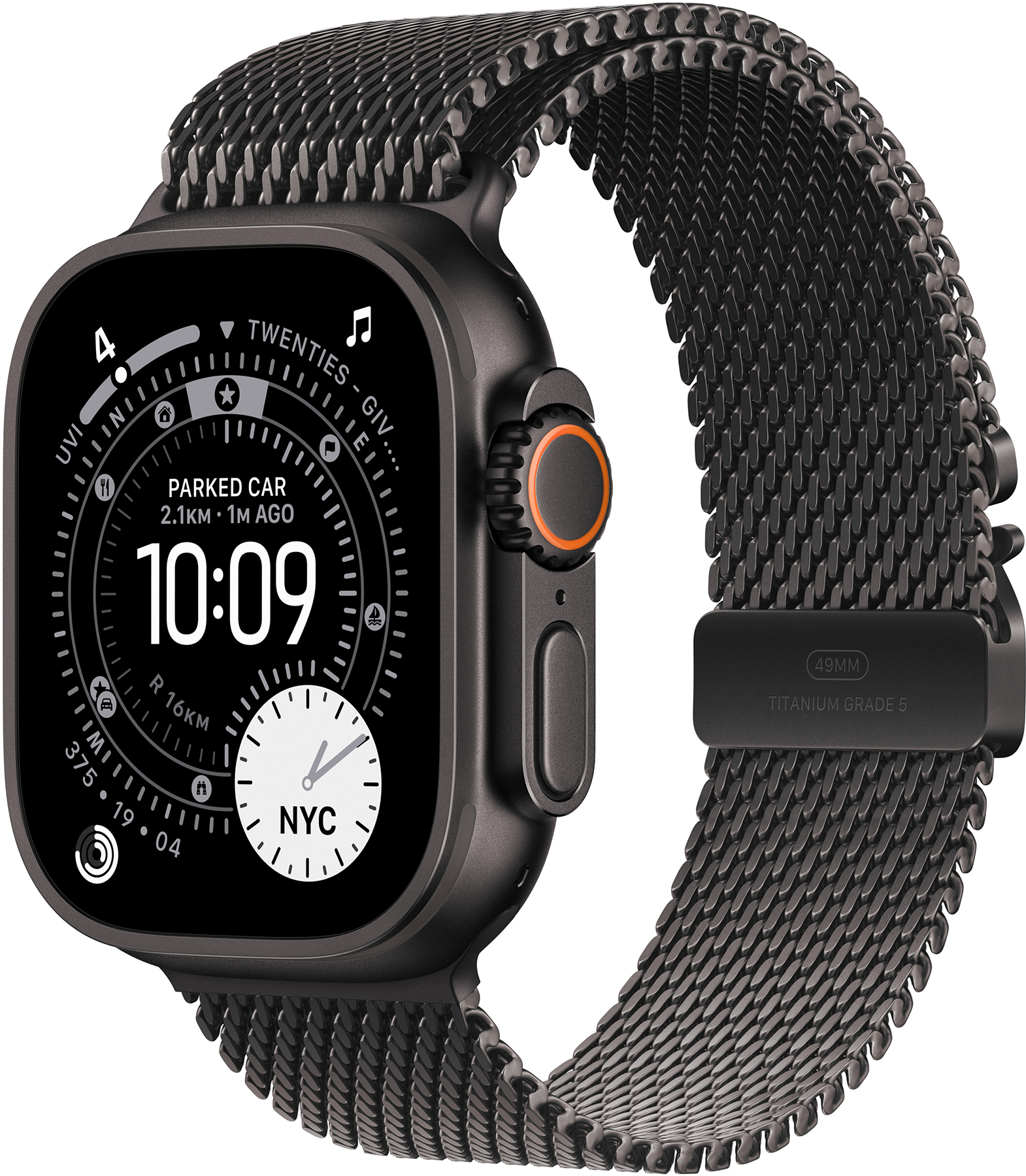 APPLE Watch Ultra 3 GPS+Cellular, 49mm-es fekete titántok, fekete titán milánói szíj, S (MF1N4QH/A)