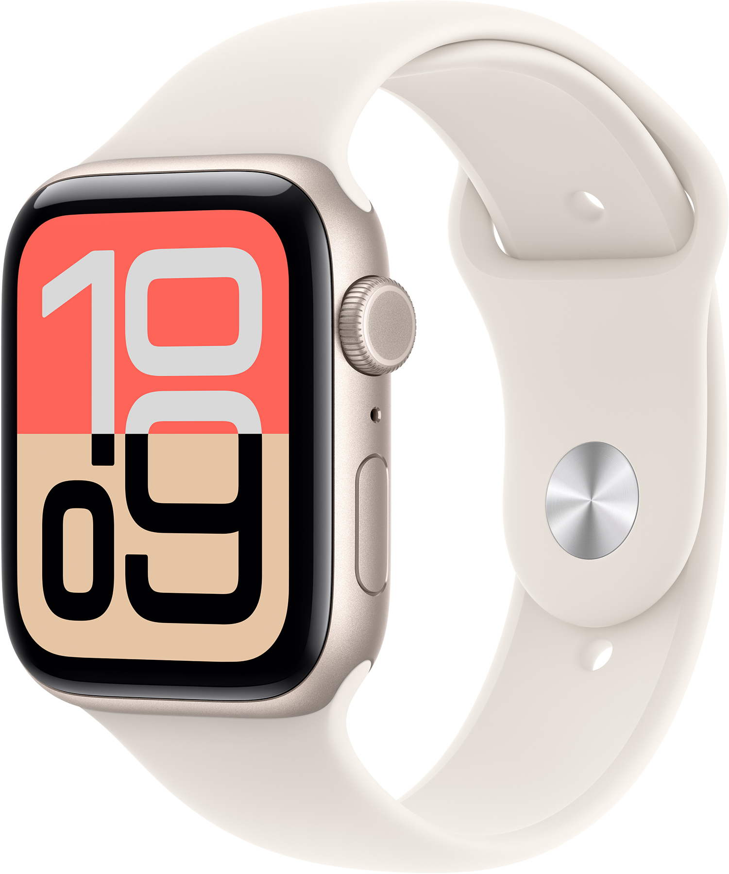 APPLE Watch SE 3 (2025) GPS+Cellular, 44mm csillagfény alumíniumtok, csillagfény sportszíj,S/M (MEPE4MP/A)