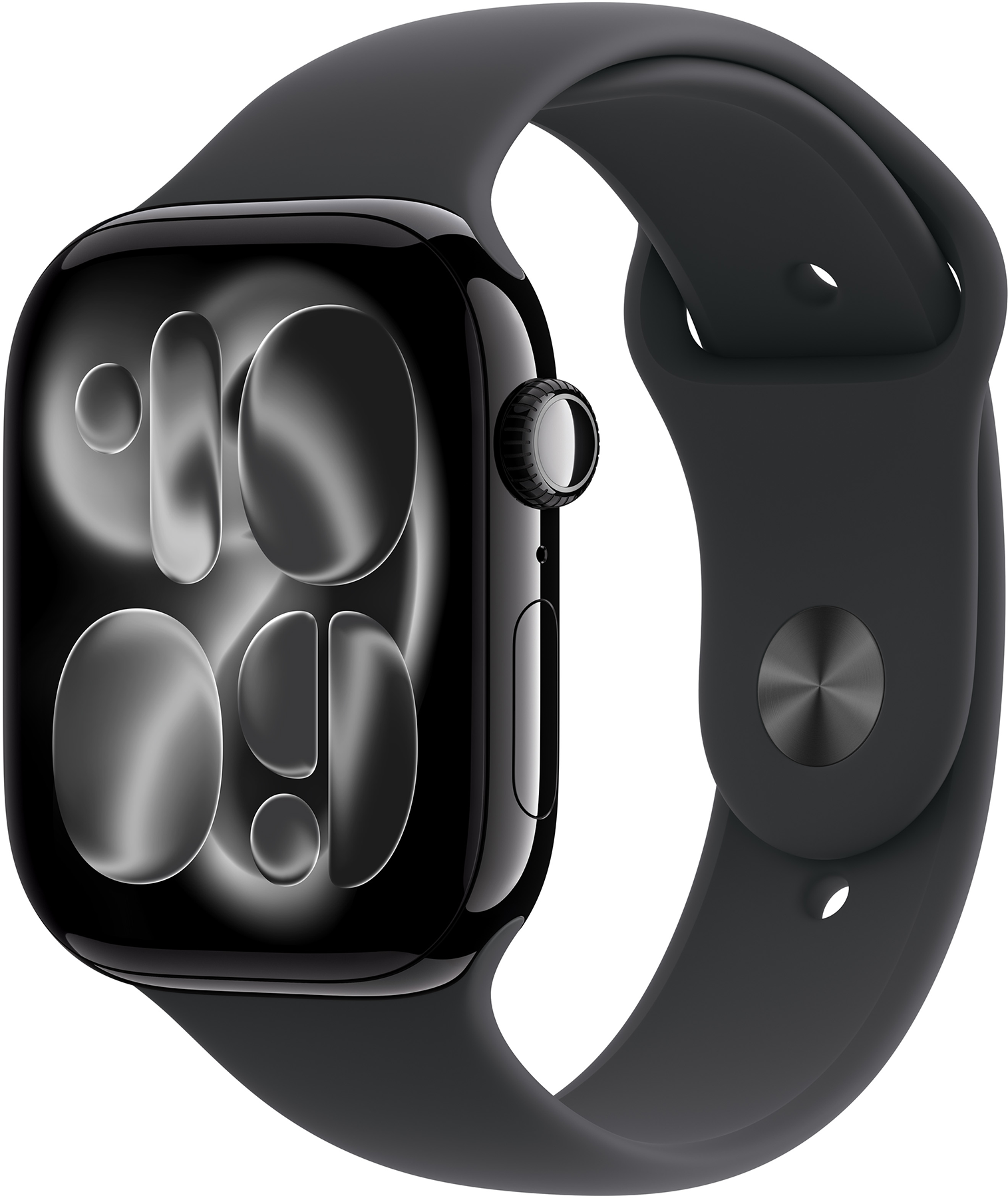 APPLE Watch Series 11 GPS+Cellular, 42mm kozmoszfekete alumíniumtok, fekete sportszíj, M/L (MF854MP/A)