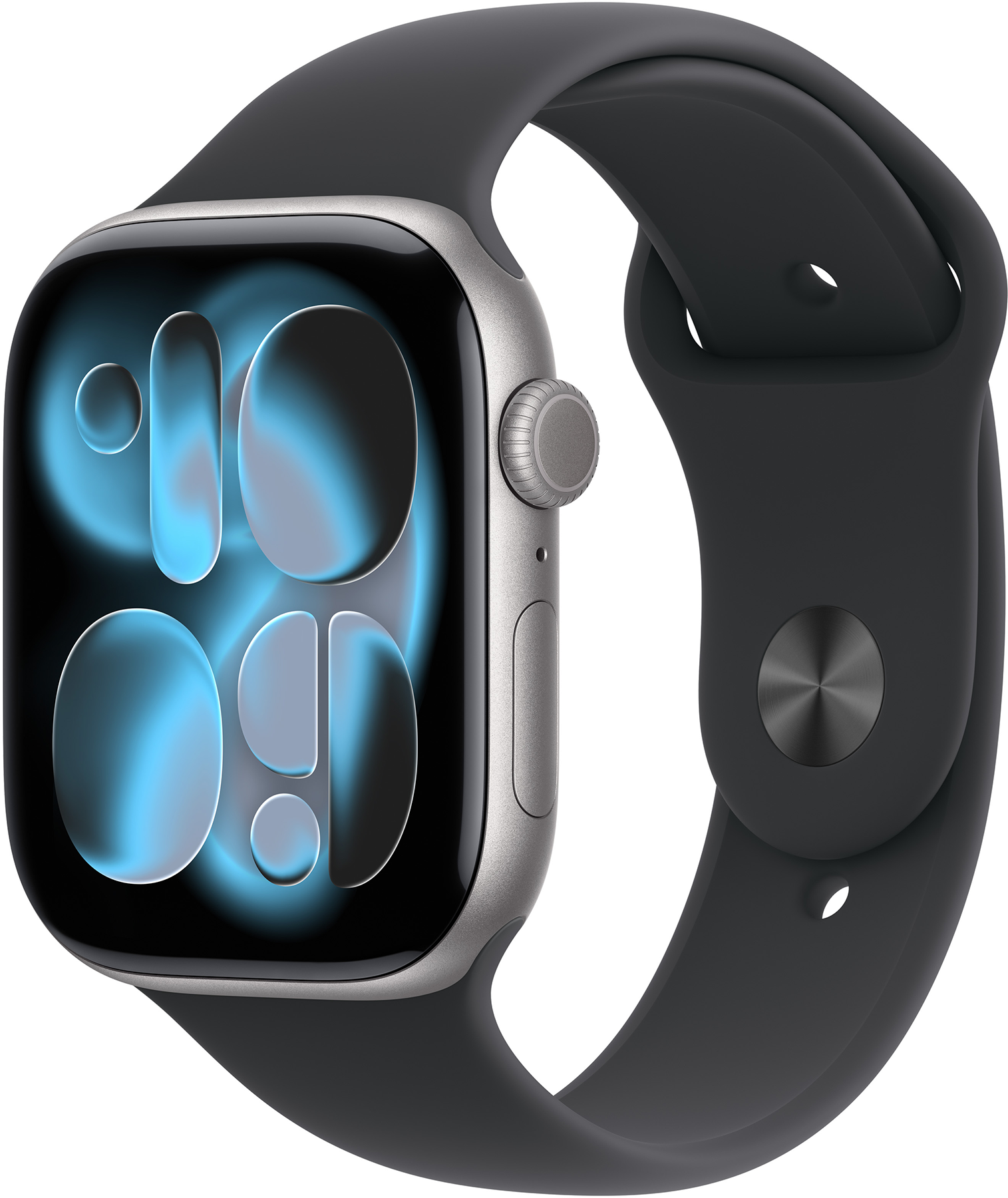 APPLE Watch Series 11 GPS+Cellular, 46mm asztroszürke alumíniumtok, fekete sportszíj, S/M (MFC94MP/A)