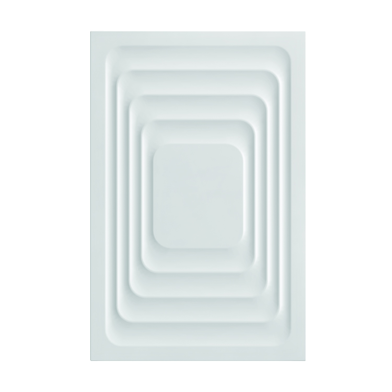 Un panneau rectangulaire blanc avec des rectangles concentriques, légèrement arrondis, créant un effet encastré et superposé.