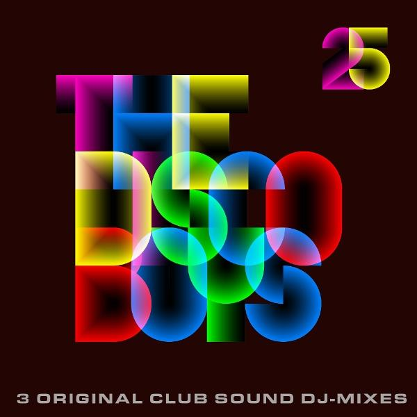 Abstraktes Design mit bunten geometrischen Formen, die die Wörter 'THE BOYS' und die Zahl '25' bilden. Text unten: '3 ORIGINAL CLUB SOUND DJ-MIXES'.