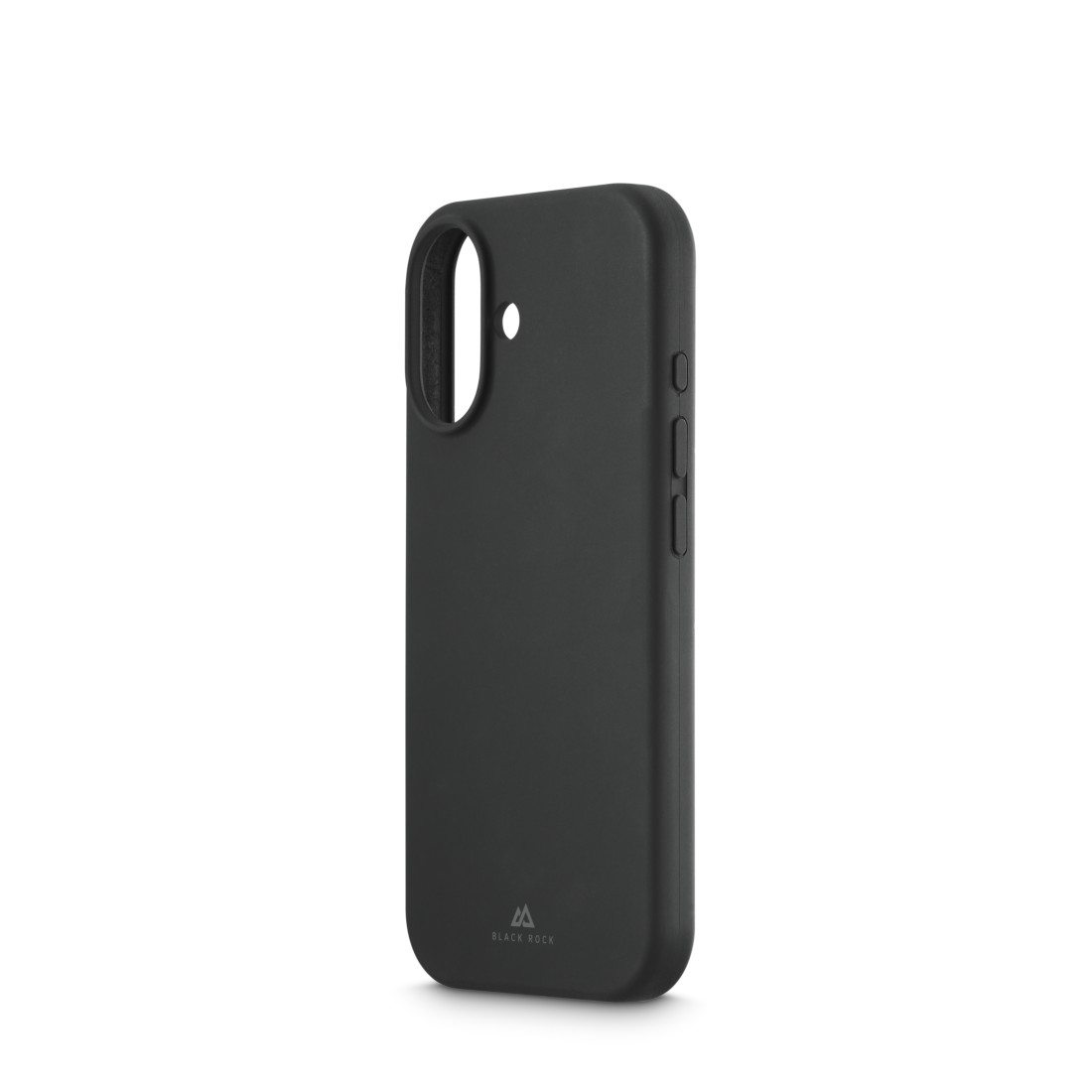 Eine schwarze Handyhülle mit Aussparungen für Kamera und Tasten. Das Black Rock-Logo ist sichtbar.
