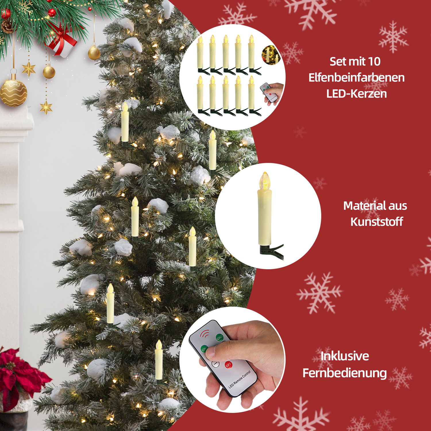 SHX LED-Weihnachtskerzen mit Fernbedienung (10 Stk.) | MediaMarkt