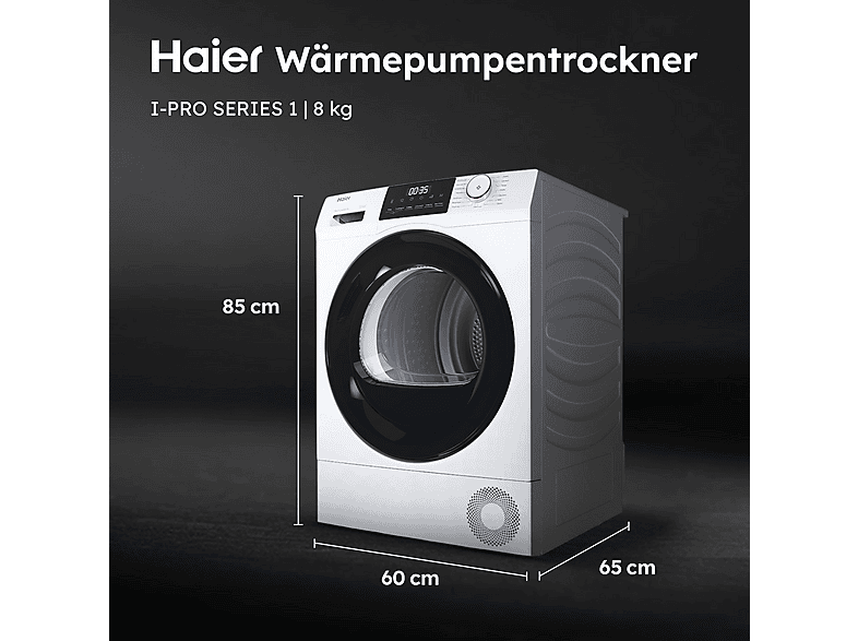 HAIER HD80-E929E-DE Wärmepumpentrockner Series 929 (8 kg, Weiß)