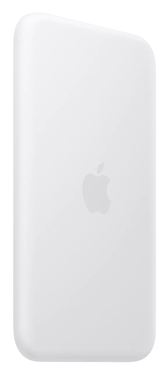 Egy fehér Apple AirPort Time Capsule. Az Apple logója középen. Lekerekített sarkok és oldalak. Fekete háttér.