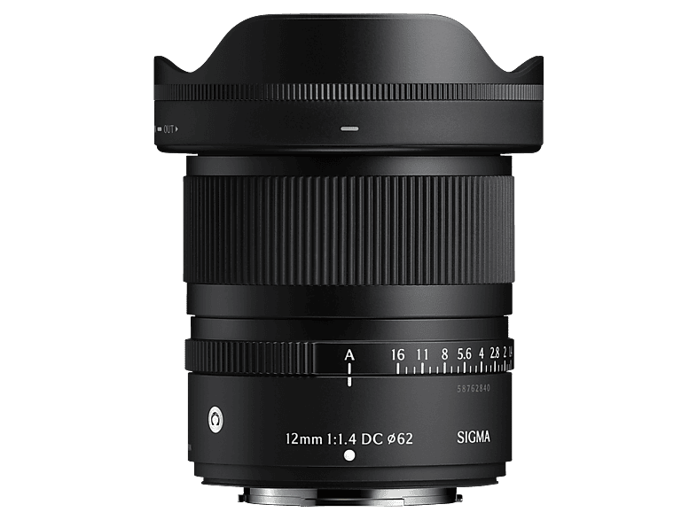 Sigma Festbrennweite Weitwinkel Objektiv für Fuji X-Mount, 12mm F/1.4 DC, Schwarz
