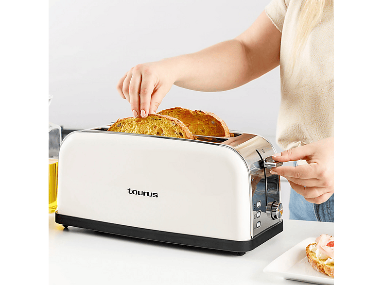 Taurus Tostador Vintage To1500x Crema 1500W Y 2 Ranuras Largas