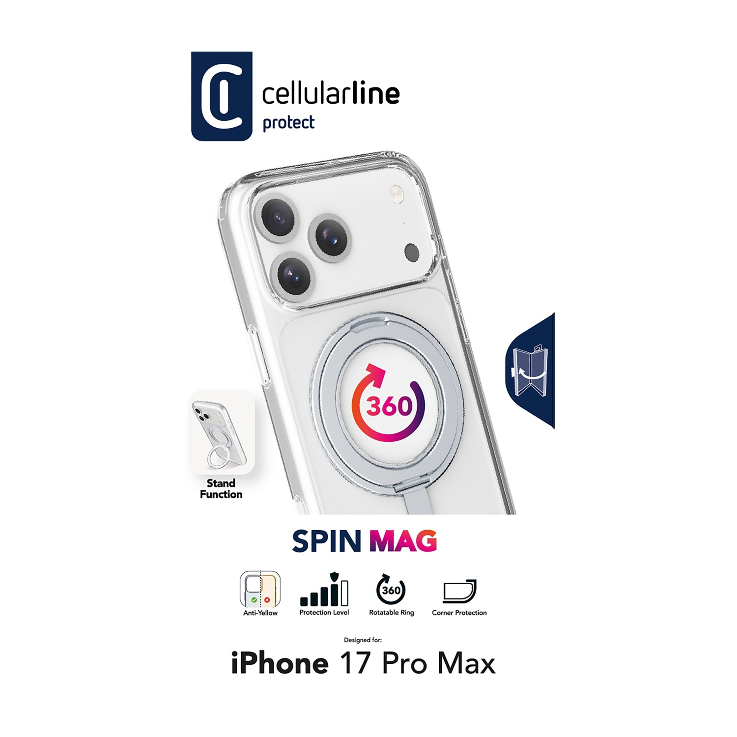 EYZUTAK Custodia Per IPhone XR/SE 2022 – Silicone TPU Sottile Con Anello Porta 360° E Piastra Magnetica Per Supporto Auto (Grigio) - 2