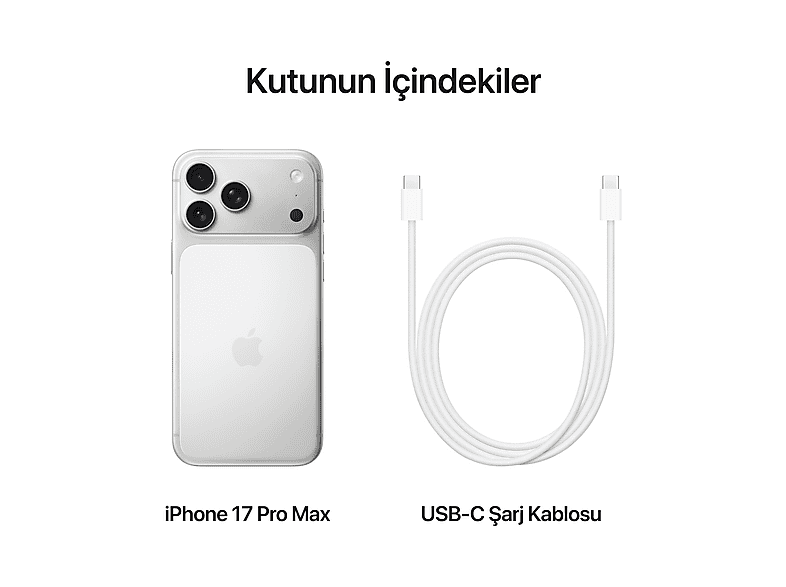 APPLE iPhone 17 Pro Max 512 GB Akıllı Telefon Gümüş MFYQ4TU/A
