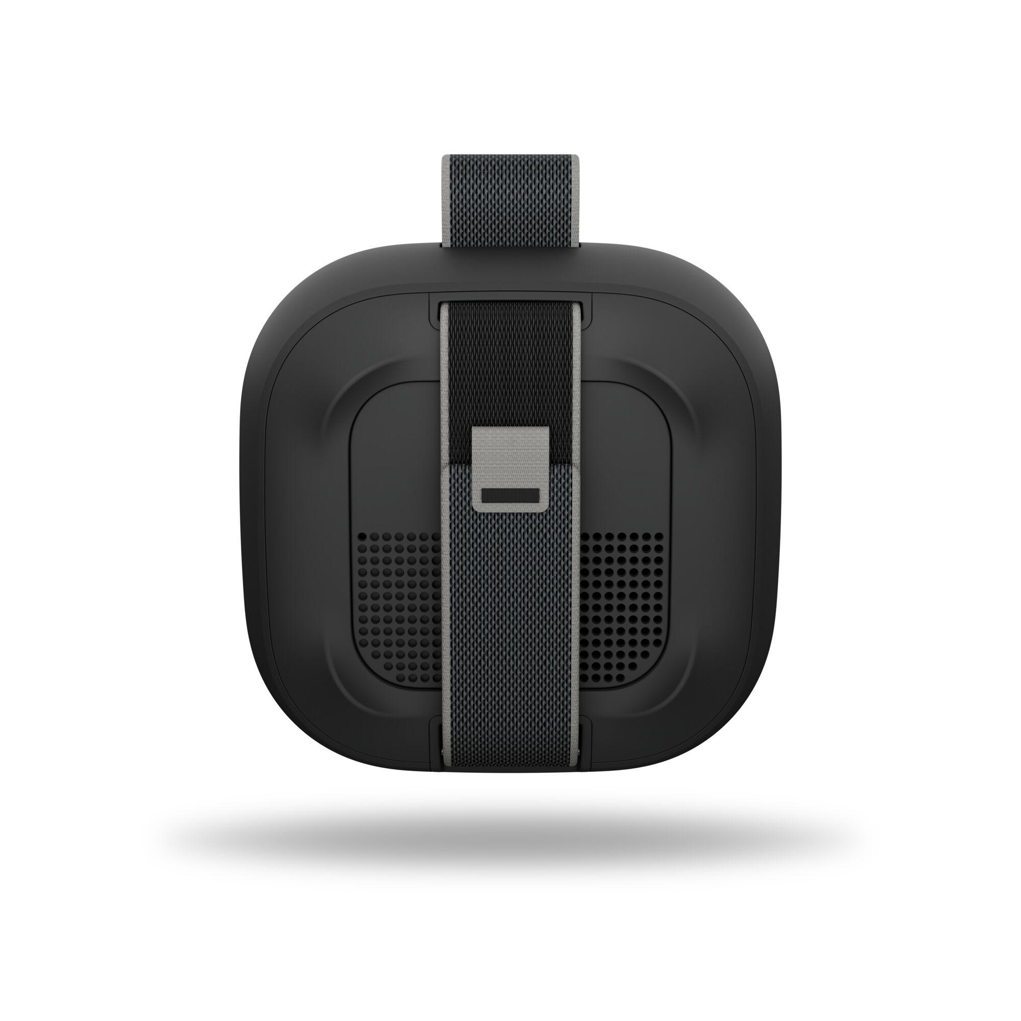 Schwarzes VR-Headset mit grauem Riemen und Akzenten, isoliert auf weißem Hintergrund. Frontansicht.