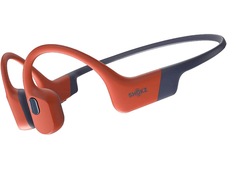 Auriculares conducción ósea - Shokz OpenSwim Pro, Banda para el cuello, Bluetooth/MP3, Carga por USB-C, IP68, Rojo