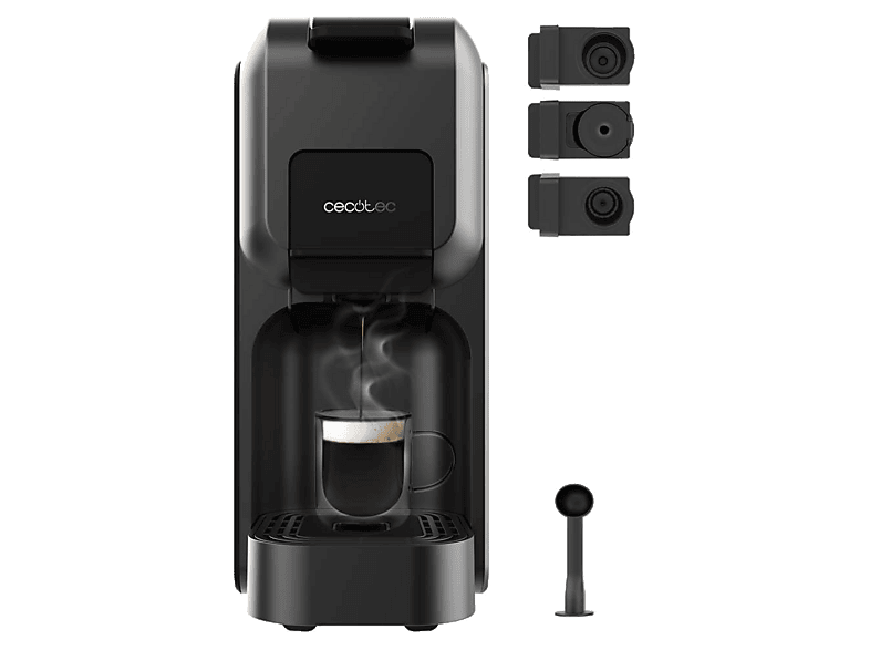 Cafetera de cápsulas - Cecotec FreeStyle Compact Black, 20 bar, 800 ml, 1350 W, Negro