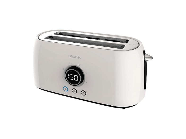 Tostadora - CECOTEC Classictoast 15000 Beige Extra Double, 1500 W, 2 Ranuras, 4 Rebanadas, Control regulable del dorado de la corteza,