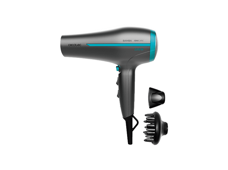 Secador - Cecotec IoniCare 5200 Aura, 2300 W, 3Niveles de temperatura, 2Niveles ventilador, Difusor incluido, Negro