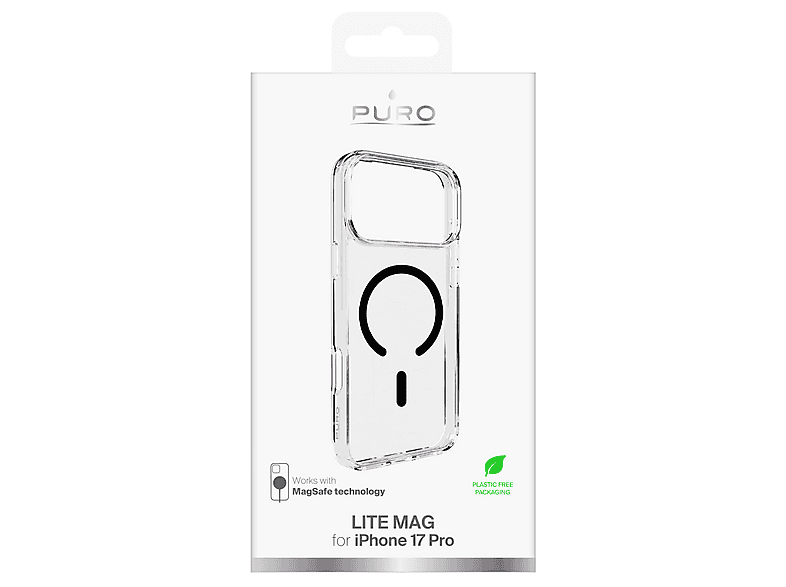 Etui PURO Lite Mag do Apple iPhone 17 Pro Przezroczysto-czarny – zdjęcie 3
