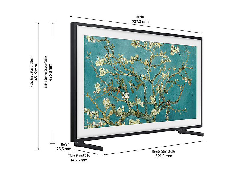 SAMSUNG GQ32LS03CBU The Frame QLED TV (Flat, 32 Zoll / 80 cm, Full-HD, SMART TV, Tizen)