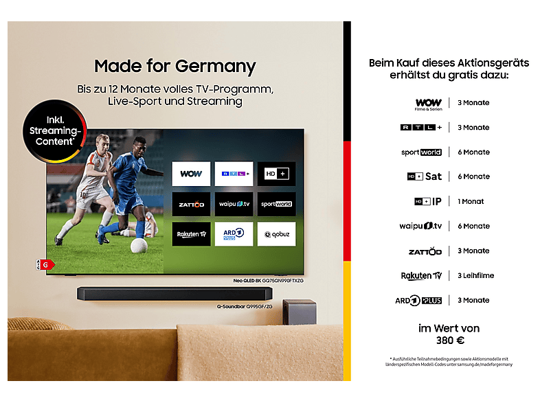 SAMSUNG GQ65QN70F Mini LED / Neo QLED 4K TV (65 Zoll 163 cm, UHD 4K, SMART TV)