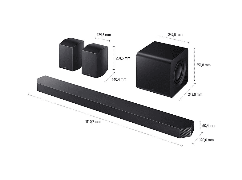 Samsung Q-Serie Soundbar HW-Q935GF 9.1.4-Kanal Subwoofer & Rücklautsprecher (2025) Black