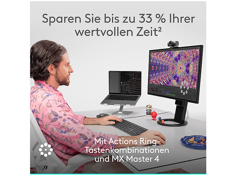 LOGITECH MX Master 4 Kabellose Performance Maus, Bluetooth, Hellgrau; kabellose Maus — Foto 2 von 5