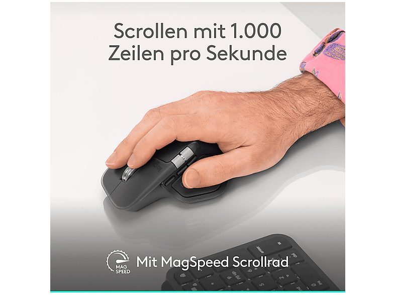 LOGITECH MX Master 4 Kabellose Performance Maus, Bluetooth, Hellgrau; kabellose Maus — Foto 3 von 5