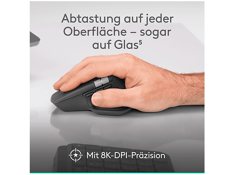 LOGITECH MX Master 4 Kabellose Performance Maus, Bluetooth, Hellgrau; kabellose Maus — Foto 4 von 5