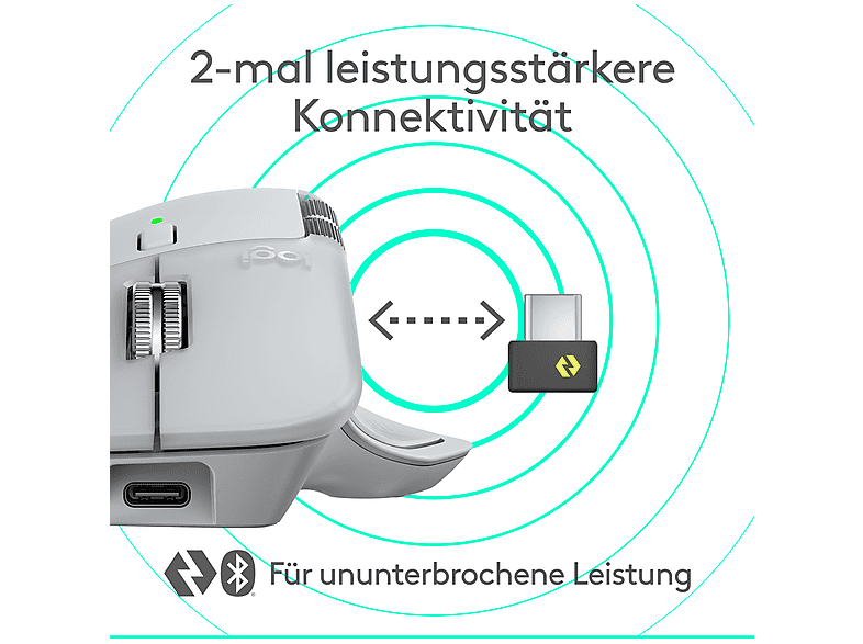 LOGITECH MX Master 4 Kabellose Performance Maus, Bluetooth, Hellgrau; kabellose Maus — Foto 5 von 5