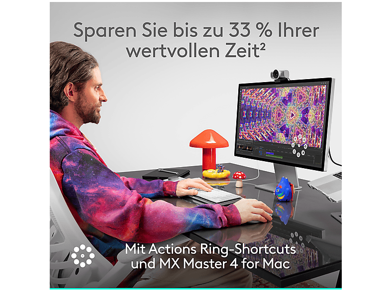 LOGITECH MX Master 4 kabellose Performance Maus für Mac, Bluetooth, Schwarz; kabellose Maus — Foto 2 von 5