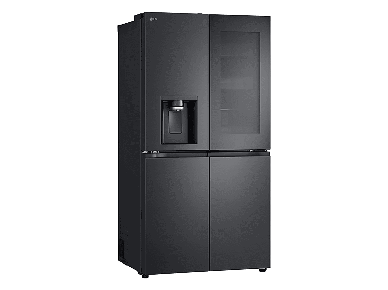 LG GMG961NPKE InstaView® Multi-Door Side-by-Side (637 l, E, 1792 mm hoch, Essence Black Steel)