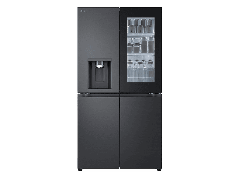 LG GMG961NPKE InstaView® Multi-Door Side-by-Side (637 l, E, 1792 mm hoch, Essence Black Steel)
