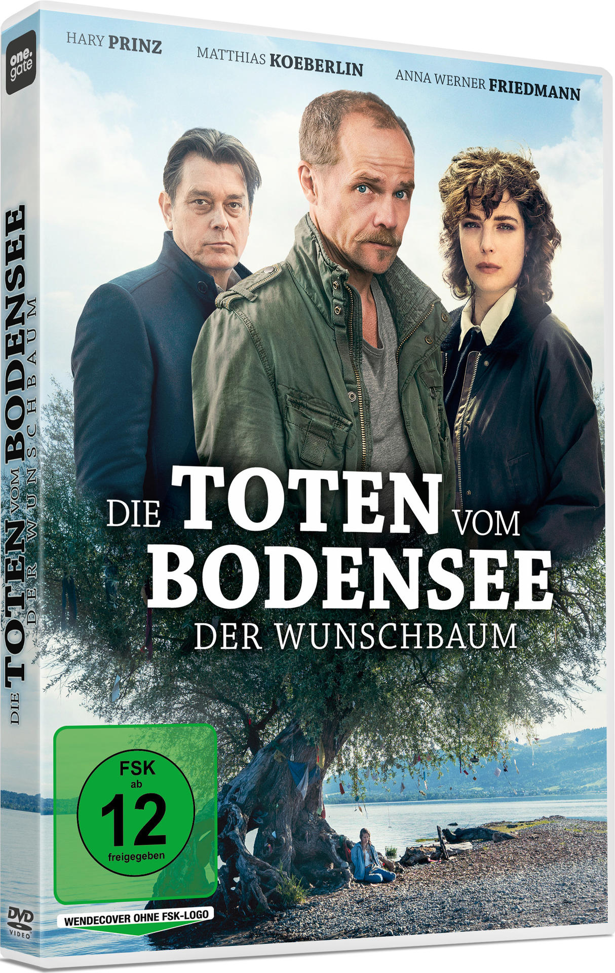 DVD-Cover mit drei Personen, dem Titel Die Toten vom Bodensee und einem Baum. Unten links befindet sich ein Bewertungsetikett.