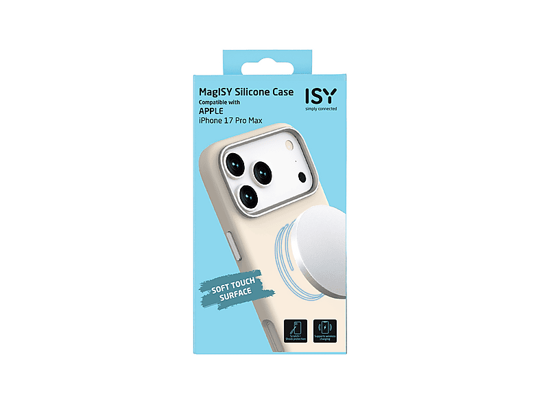 ISY ISC-2375 MagISY Silikon Smartphone Hülle Backcover, für Apple iPhone 17 Pro Max, Creme; iPhone Schutzhülle — Foto 4 von 5