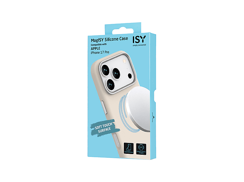 ISY ISC-2375 MagISY Silikon Smartphone Hülle Backcover, für Apple iPhone 17 Pro Max, Creme; iPhone Schutzhülle — Foto 3 von 5