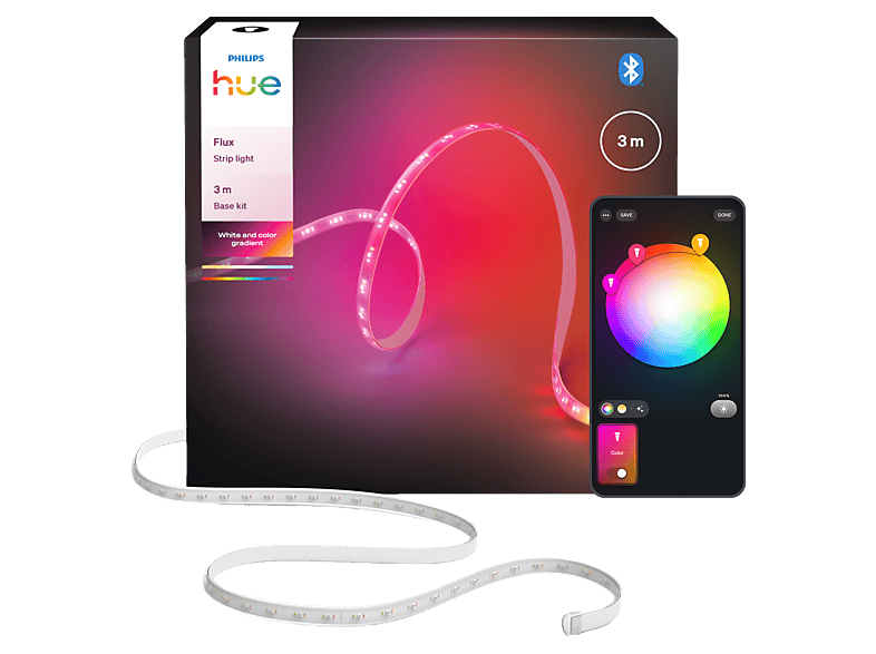 Philips Hue Flux Led Strip 3 M Chromasync™ - Technologie. Gekleurd En Helder Natuurlijk Wit Licht 12 afbeelding