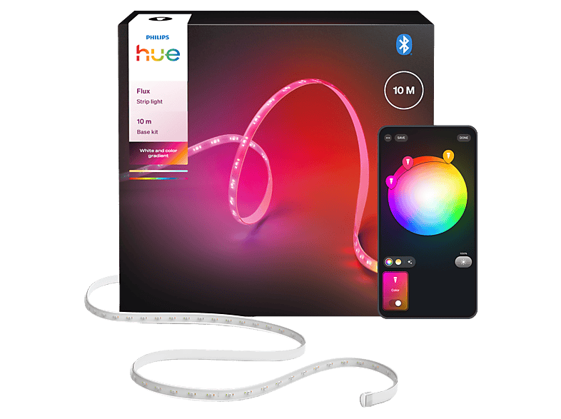Philips Hue Flux Led Strip 10 M Chromasync™ - Technologie. Gekleurd En Helder Natuurlijk Wit Licht 2 afbeelding