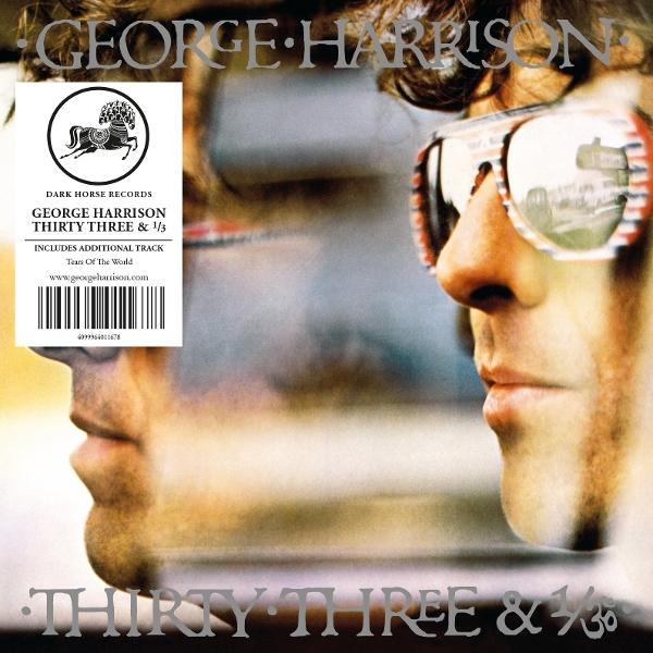 Albumcover von George Harrison. Zeigt eine Nahaufnahme seines Gesichts mit Sonnenbrille und ein Spiegelbild. Ein Etikett ist sichtbar.