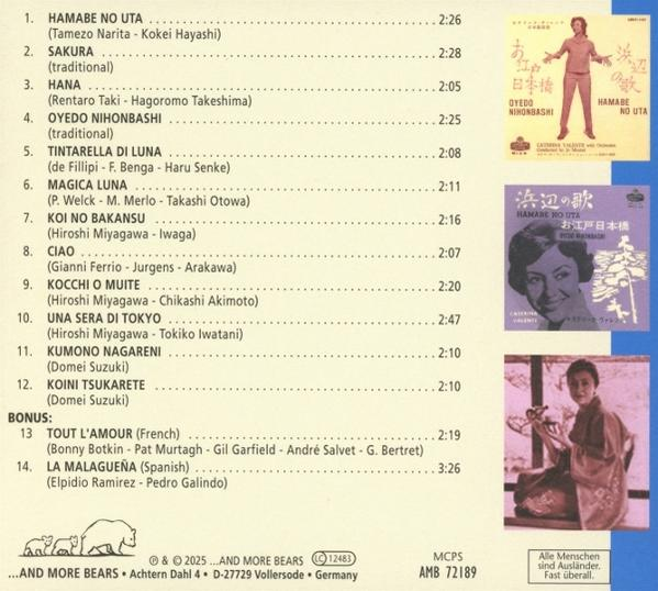 Ein CD-Cover mit Titelliste, Bildern von Personen und Text in mehreren Sprachen.