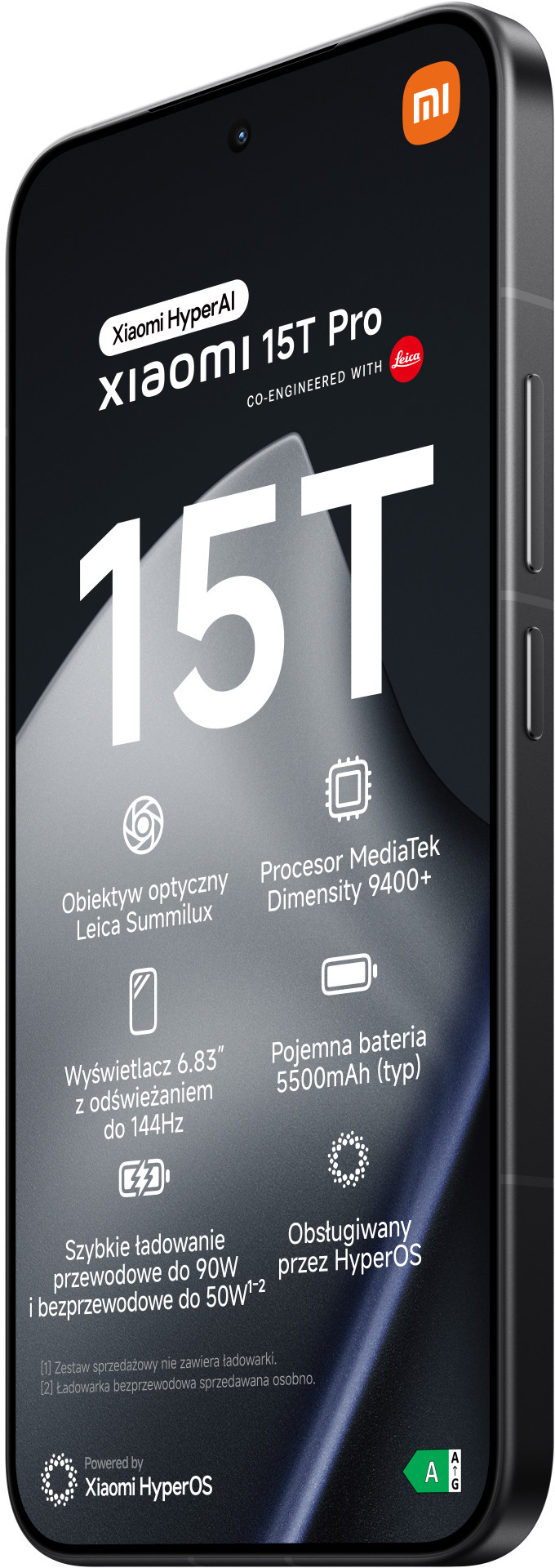 Telefon Xiaomi 15T Pro. Cechy: Leica Summilux, MediaTek Dimensity 9400+, wyświetlacz 6,83", bateria 5500mAh i HyperOS.